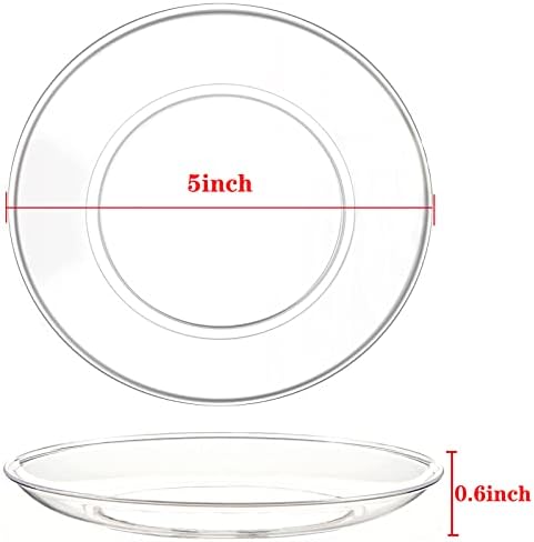 Tergy 200 Pack Disposable Clear Plates 5 Inch Plastic Dessert Plates Wedding Cake Appetizers Plates for Party Dinner BBQ Travel - Image 2