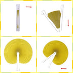20 Pieces Yellow Round Paper Fans - Image 6