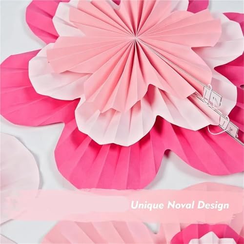 9pcs Paper Fan Flower Set for Wedding Birthday Party Decor - Image 3