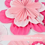 9pcs Paper Fan Flower Set for Wedding Birthday Party Decor - Image 3