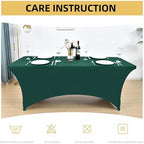 10-Pack 6ft Spandex Table Covers for Rectangle Standard Folding Tables - Wrinkle Resistant Stretch Tablecloths - Ultimate Fitted Table Protector for Parties, Banquet, Wedding - Image 6