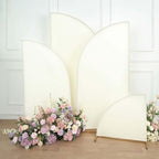 Efavormart Set of 4 Ivory Spandex Half Moon Arch Covers, Custom Fit Chiara Backdrop Slipcovers 2.5ft-7ft for Classic Tiered Wedding Altars and Formal Staging by efavormart
