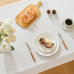 White Rectangle Tablecloth 60 x 120 Inch Machine Wash Indoor & Outdoor - Image 5