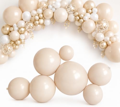 Reusable Inflatable Balloon Garland Arch Kit, Linked PVC Balloons (Beige) by Unknown