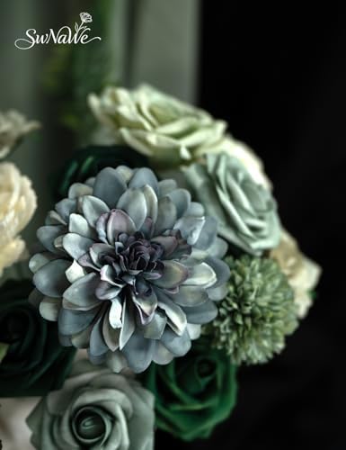 Artificial Flower Box Set Faux Flowers Fake Roses with Stems for DIY - Image 2
