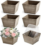Dandat 6 Set 6 Inch Wooden Flower Box Rustic Table Centerpieces,Brown by Dandat