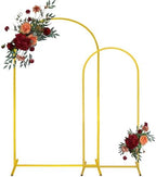 Gold Metal Arch Backdrop Stand 2 Set 7.2FT, 6FT Wedding Arch Stand Arched Door Frame for Birthday Party Baby Shower Ceremony Indoor Outdoor Celebration Decor (7.2FT, 6FT) by JALANCY