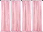 Pink Sequin Backdrop Drapes 4 Panels 2FTx8FT Glitter Backdrop Curtains by QueenDream