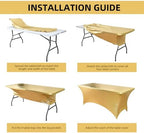 2-Pack 8ft Spandex Table Covers for Rectangle Folding Tables - Washable Elastic Tablecloth - Ultimate Fitted Table Protector for Birthday Parties, Trade Shows, Banquet - Image 5