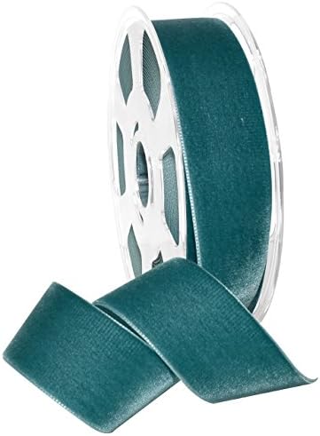 Morex Ribbon Ribbon, Nylon, 1 1/2 inches by 11 Yards, Teal, Item 01240/10-654 Nylvalour Velvet, 1 1/2" x 11 yd, by MorexRibbon