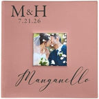 Personalized Monogram Wedding Photo Album Small Leatherette 4x6 Holds 100 Photos Last Name Gift by GiftsForYouNow