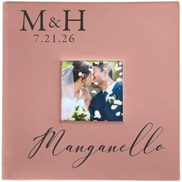 Personalized Monogram Wedding Photo Album Small Leatherette 4x6 Holds 100 Photos Last Name Gift by GiftsForYouNow