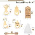 OMISTAR Popping Shower Bottle Openers Favors for Guests 24 Sets - Footprint Bottle Opener Keychain, Bottle Opener Decorations and Souvenirs with Organza Bags and Thank You Tags for Shower Parties - Image 5