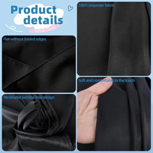 DRESSMAKER 10 Pack Black Table Cloth Rectangle 70X120 Inch Fit 8FT Table - Image 5