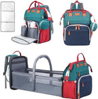 Diaper Bag Backpack with Changing Station, Blue-Green by Shengmeister