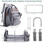 ISMGN Diaper Bag Backpack with Changing Station, Baby Bag for Mom, Grey - Image 6