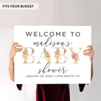 Andaz Press Personalized Large Canvas Baby Shower Welcome Sign, 16 x 20 Inches, Floral Baby, Guestbook Alternative, Custom Baby Shower Sign, for Floral Baby Shower, Baby Sprinkle - Image 6