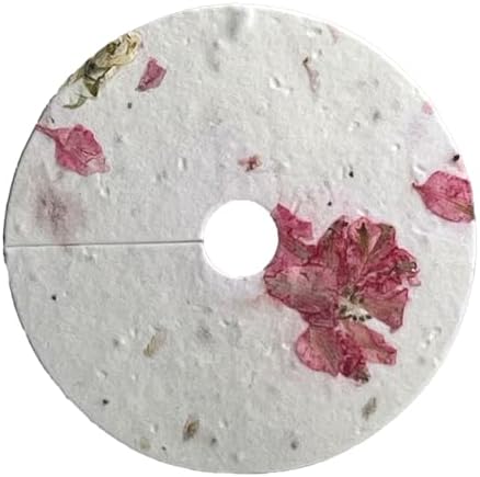 Of The Earth Handmade Paper - Wildflower Seed Paper Wine Glass Tag - 3" Diameter - Set of 36 - Choose Your Paper (24s Pink Petal) by OfTheEarth