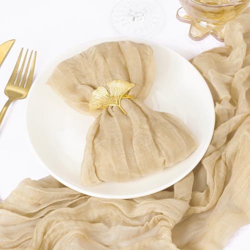 DeZerlor Champagne Washable Cheesecloth Napkins Set of 100 for Party - Image 3