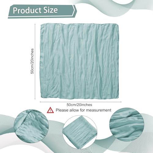 LZY 120 Pack Gauze Cheesecloth Napkins 20x20 Inch Dinner Cloth Napkins, Soft Boho Table Napkins Rustic Wrinkled Cheese Cloth Napkins Bulk for Wedding Party Baby Shower Event Decor (Light Blue) - Image 2