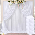 60ftx10ft Wrinkle Free White Backdrop Curtains for Parties, Silky Polyester Photo Backdrop Drapes 12 Panels 5x10ft Back Drop Cloth for Wedding Birthday Baby Shower Photography Background by ENJOYYOURPARTY