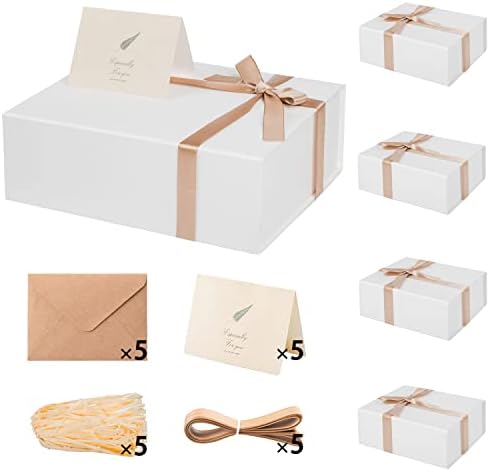 White Wedding Gift Box with Magnetic Lid for Presents, 13.85"x8.35"x4.45" by Lifelum