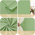 Sage Green Arch Backdrop Cover 7.2FT 6FT Wedding Arch Covers Spandex Fitted Fabric Backdrop Curtains Double-Layer Wrinkle Free Arch Covers Stretchy Backdrop for Party Baby Shower Birthday Decoration - Image 5