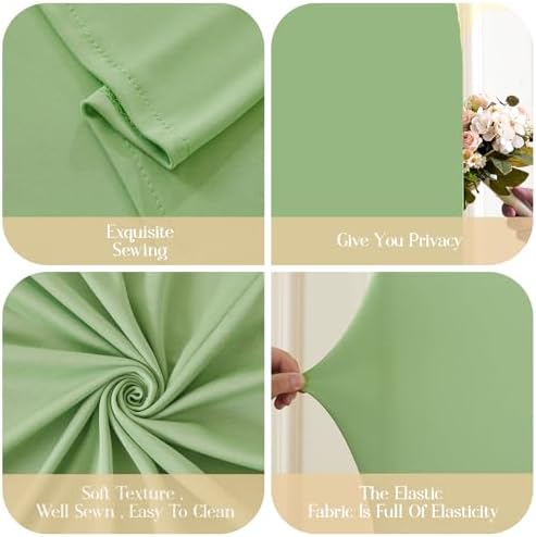 Sage Green Arch Backdrop Cover 7.2FT 6FT Wedding Arch Covers Spandex Fitted Fabric Backdrop Curtains Double-Layer Wrinkle Free Arch Covers Stretchy Backdrop for Party Baby Shower Birthday Decoration - Image 5