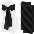 60 PCS Black Satin Chair Sashes, 7 x 108 Inch by REWOMC