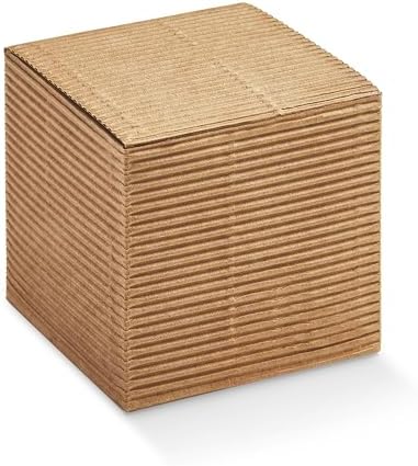 Pack of 40 Gift Favor Boxes with Lids (2.36 x 2.36 x 2.36 inch) - Ideal for Wedding - Corrugated Havana by BoxesCraftory