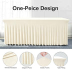 BDDC One-Piece Spandex Table Cloth Skirt for 8FT Rectangle Tables - Image 2