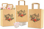 50Pcs 10x8x4.7 Thank You Gift Bags Bulk, Thank You Bags for Business Small, Sturdy Brown Paper Small Gift Retail Bag Bulk (A) - Image 2