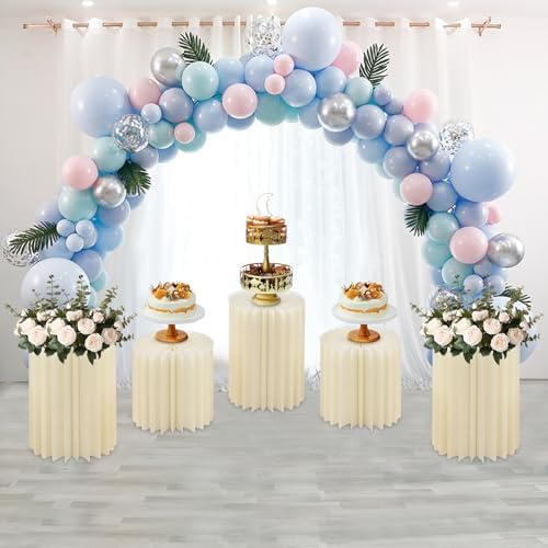 Cylinder Cardboard Stands for Party, Set of 5 - 11.8"+15.7" - Image 3