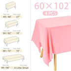 4 Pack Rectangle Tablecloth 60x102 Inch Pink Washable Polyester Table Cover for Wedding Dining Table Buffet Parties Banquet Decoration（Pink） - Image 2