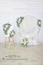 Wedding Welcome Signs Floral(Pack of 2)，Wedding Arch Flowers for Wedding Decorations and Reception Backdrop Decoration (New White) - Image 5