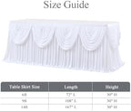 gogoparti White Ruffle Table Skirt for Rectangle Tables 14ft White Tutu Tablecloth for Wedding Birthday Party Bridal Banquet - Image 5
