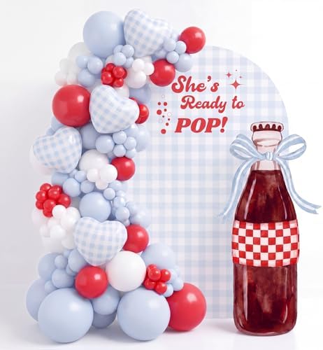 Sabary 4ft Soda Bottle Bow Cardboard Cutout She's Ready to Pop Decorations Large Soda Backdrop for Baby Shower Wedding Bachelorette Bridal Shower Party by Sabary