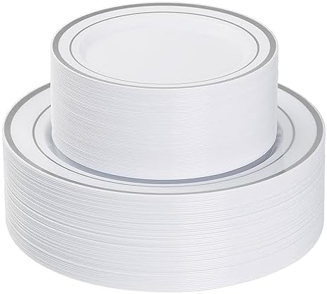 Goodluck 120PCS Silver Plastic Plates, Heavy Duty Disposable Silver Plates by GoodLuck