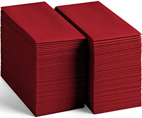 100 Linen-Feel Colored Paper Napkins - Decorative Cloth-Like Burgundy Dinner Napkins - Soft And Absorbent. For Kitchen, Party, Wedding, Bathroom Or Any Occasion. (Pack of 100) - Image 5