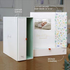 Keepsake Baby Memory Book with Keepsake Box Girl Boy - Timeless Leather-Bound Baby Milestone Book | Baby Book Keepsake and Baby Photo Memory Box to Record Baby Shower to Age 5 - Beautiful Gift - Image 2