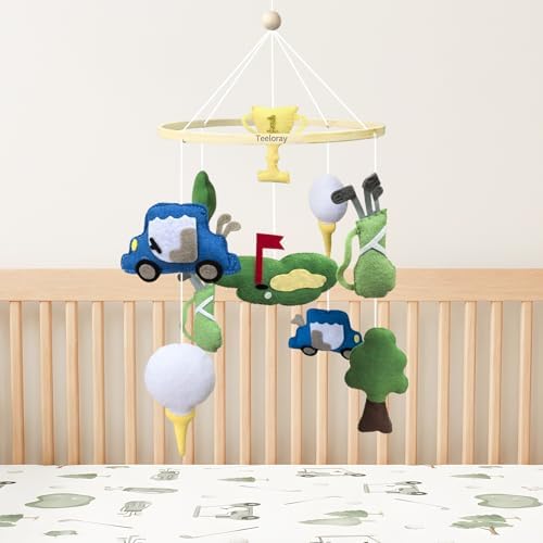 Baby Crib Mobile Golf Mobile for Boys Handmade Toddler Room Decor - Image 2