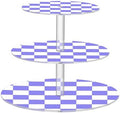 J JOYSAY Checkerboard White Light Purple Print Acrylic Cupcake Stand 3 Tier Dessert Table Display Set Clear Cake Stands for Wedding Baby Shower Party Decorations Easy Assembly Pastry Tower by J+JOYSAY