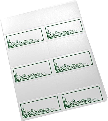Scribble Vintage Swirl Printable Place Cards, Hunter Green, Set of 150 (25 - Image 3