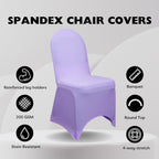 YOUR CHAIR COVERS - 6 Pack Lavender Stretch Spandex Banquet Chair Covers - Wedding Slip Premium Quality Cover - Image 2