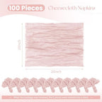 100 Pack Dusty Pink Cloth Napkins 20x20Inch Cheesecloth Napkins - Image 2