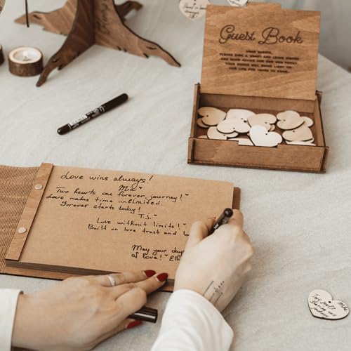 Wedding Guest Book Tree Alternative for Reception, Personalised Wooden Family Sign Tree with Hearts - Image 6