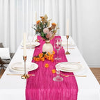 12 Pack 35 x 120 Inch Hot Pink Table Runner Cheesecloth 10Ft - Image 3