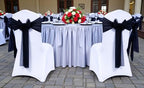 MDS Pack of 25 Chiffon Chair Sashes for Wedding & Event Décor - Black - Image 2