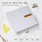 Spbapr Large Photo Album Self Adhesive Magnetic Scrapbook,DIY Scrapbook Album for 4x6 5x7 8x10 Picture,60 Pages Linen Cover Memory Book for Wedding Family Baby Pets, with Metallic Pen and Scraping - Image 4