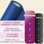 PerkHomy 48" x 2,400" (200') Blue Kraft Paper Roll for Craft Bulletin Board Paper Art Table Covering Crafting Gift Wrapping Bouquet Packing Parcel 80GSM 55LB (Blue, 48" x 200') - Image 3